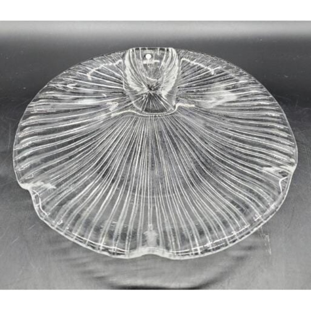 Mid Century Pukeberg Glass Scallop Clam Shell Dish Eva Englund Modern Swedish